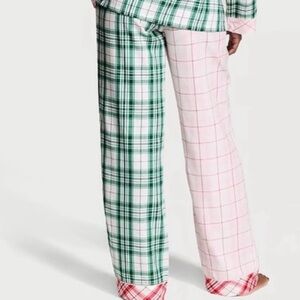 Victoria's Secret Pink/Green Two Tone Plaid Flannel Bottom Pant Women's Size M